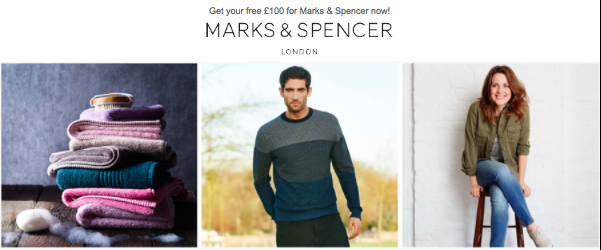 Get £100 M&S Vouchers