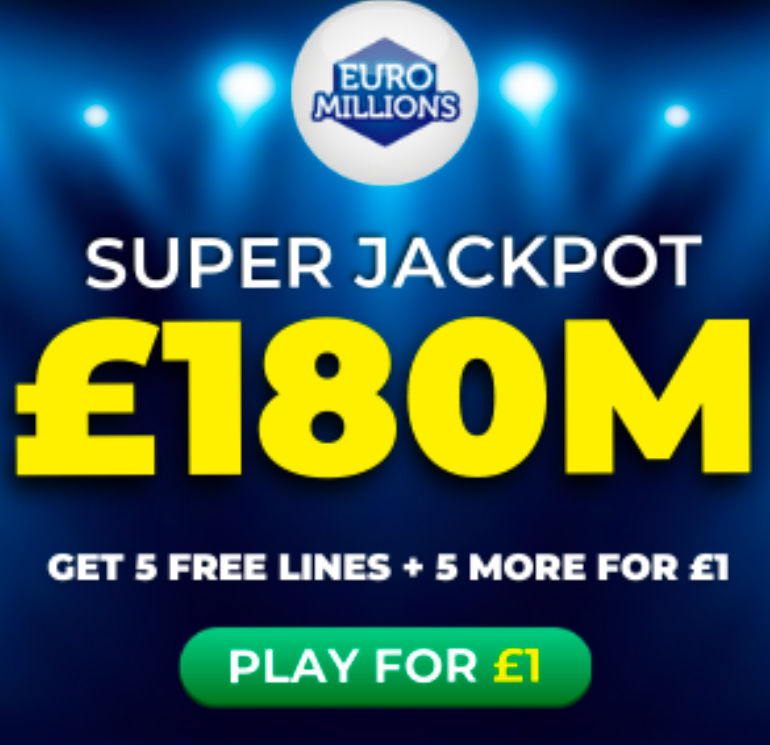 Free EuroMillions Tickets (£180M Jackpot) | Free Stuff