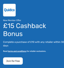 Free £15 Bonus For Joining & Spending £10+ On Quidco