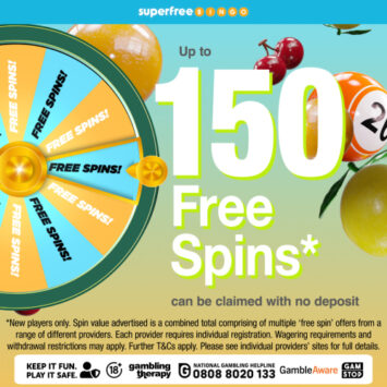 Get 150 Free Spins With Super Free Bingo