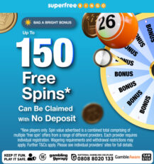 Up to 150 Bingo Free Spins - No Deposit