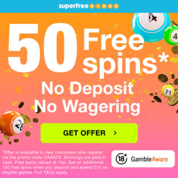 50 Free Bingo Spins - No Deposit & No Wagering