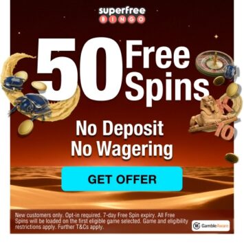 50 Free Bingo Spins – No Deposit & No Wagering