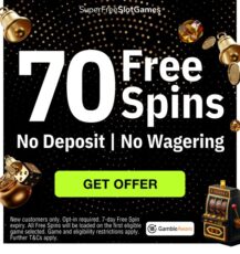 70 Free Spins – No Deposit & No Wagering