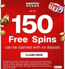 Up to 150 Bingo Free Spins – No Deposit