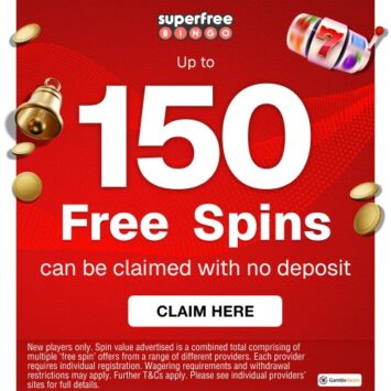 Up to 150 Bingo Free Spins – No Deposit